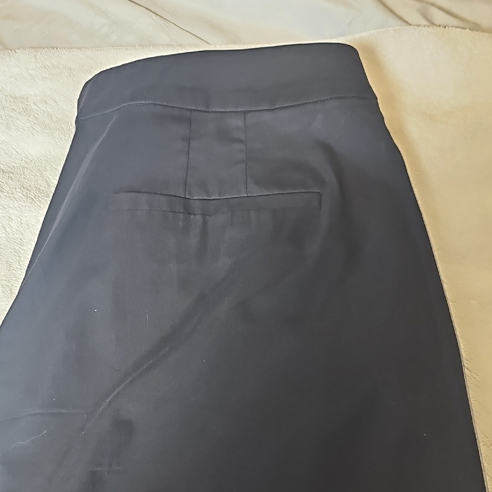 Ann Taylor Navy Side Zip Button-Front Wide Leg  Trousers Size 12 EUC - Picture 11 of 12